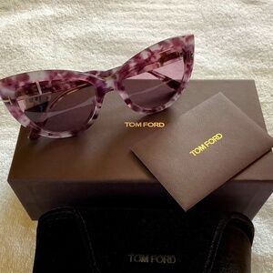 TOM FORD 55mm Cat Eye Sunglasses Havana / Violet